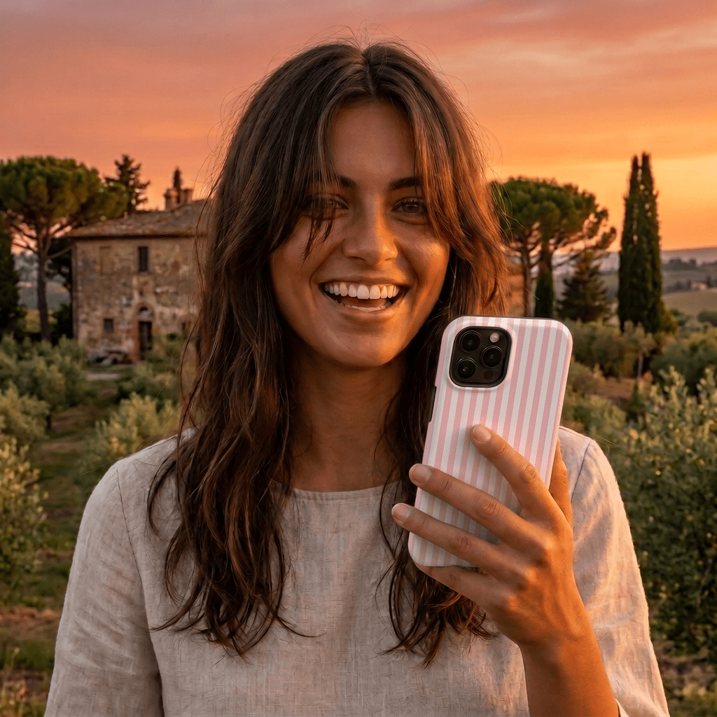 Slim Sweet Pink Striped Cute Phone Case for Iphone 16 - | iPhone 15 Pro Max Case | iPhone 14 Case Iphone 13 12 11 10 9 8 7 X XS Gift for Her - Studio40ParkLane