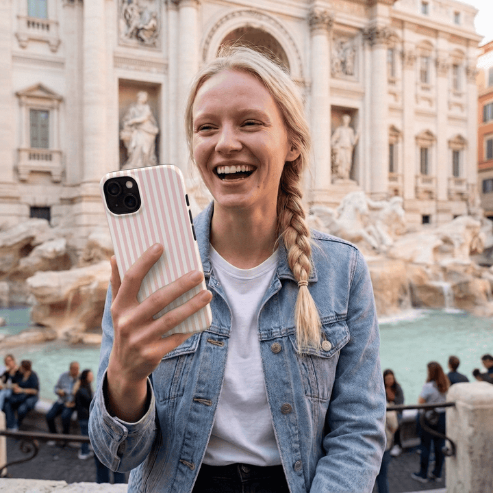 Slim Sweet Pink Striped Cute Phone Case for Iphone 16 - | iPhone 15 Pro Max Case | iPhone 14 Case Iphone 13 12 11 10 9 8 7 X XS Gift for Her - Studio40ParkLane