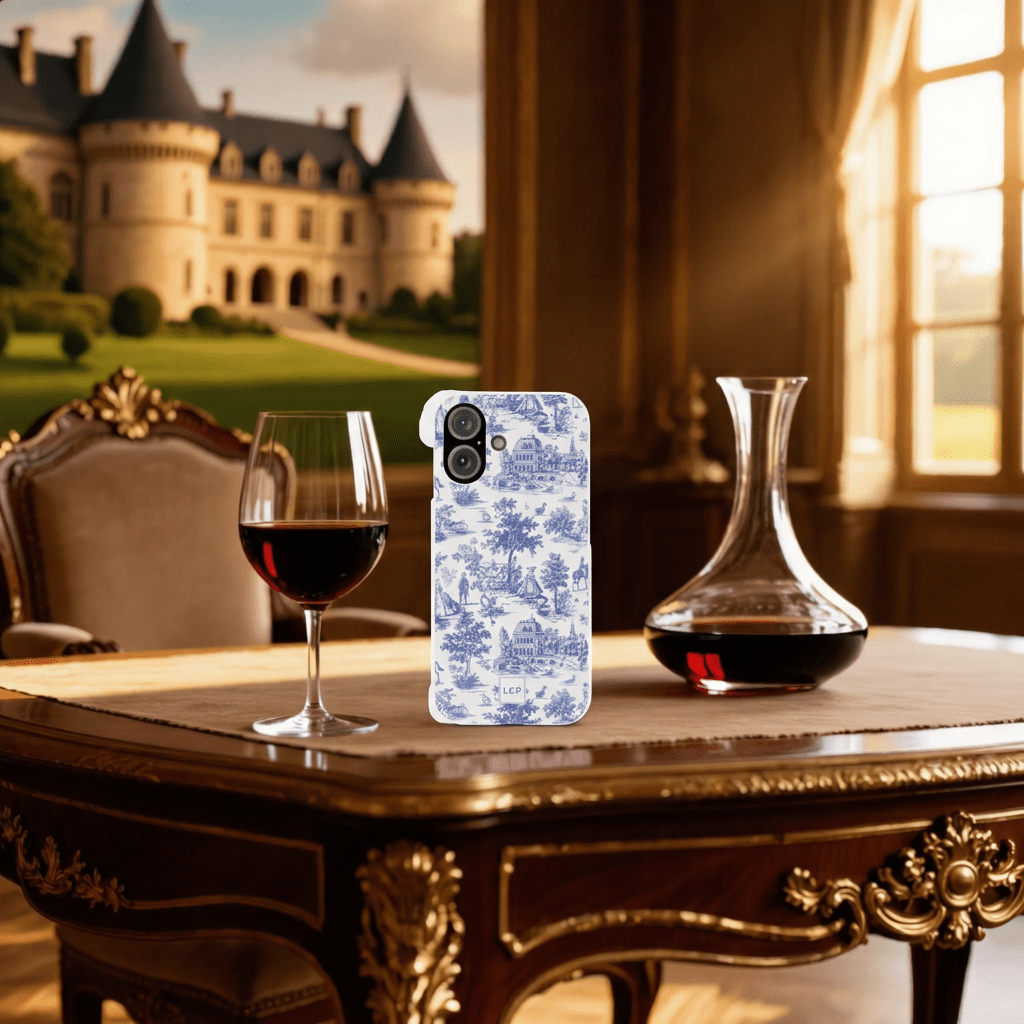 Personalized Custom French Toile Tough Cute Phone Case For Apple iPhone 18, 17, 16, 15 14, Pro Max, Samsung Galaxy S26, S25, S24 Plus Ultra