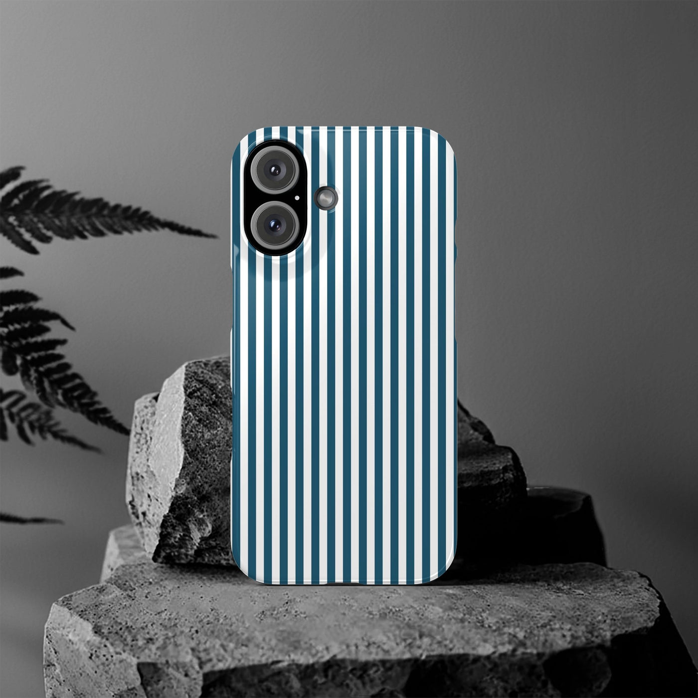 Slim Teal Blue Striped Cute Phone Case for Iphone 16 - | iPhone 15 Pro Max Case | iPhone 14 Case Iphone 13 12 11 10 9 8 7 X XS Gift for Her - Studio40ParkLane
