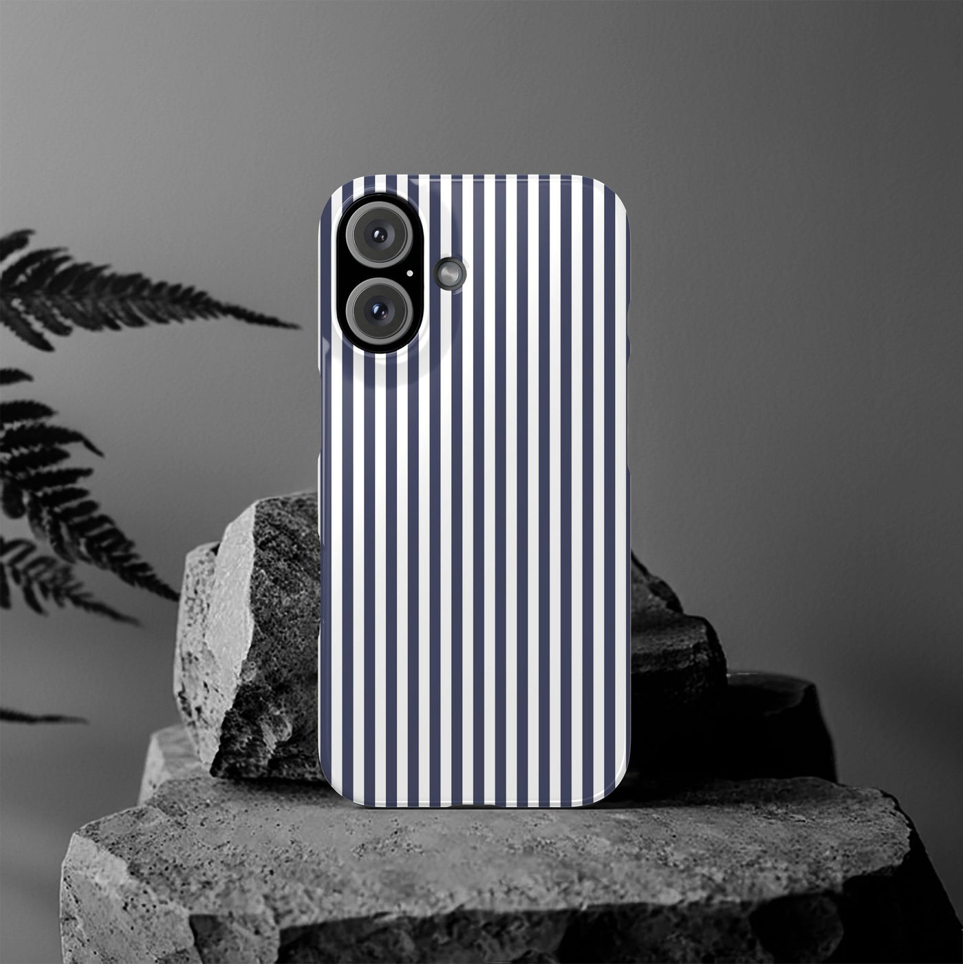 Slim Navy Blue Striped Cute Phone Case for Iphone 16 - | iPhone 15 Pro Max Case | iPhone 14 Case Iphone 13 12 11 10 9 8 7 XS X Gift for Her - Studio40ParkLane