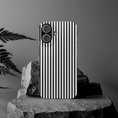 Slim Black White Striped Cute Phone Case for Iphone 16 - | iPhone 15 Pro Max Case | iPhone 14 Case Iphone 13 12 11 10 9 8 7 Gift for Her - Studio40ParkLane