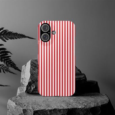 Slim Full Red Striped Cute Phone Case for Iphone 16 - | iPhone 15 Pro Max Case | iPhone 14 Case Iphone 13 12 11 10 9 8 7 XS X Gift for Her - Studio40ParkLane