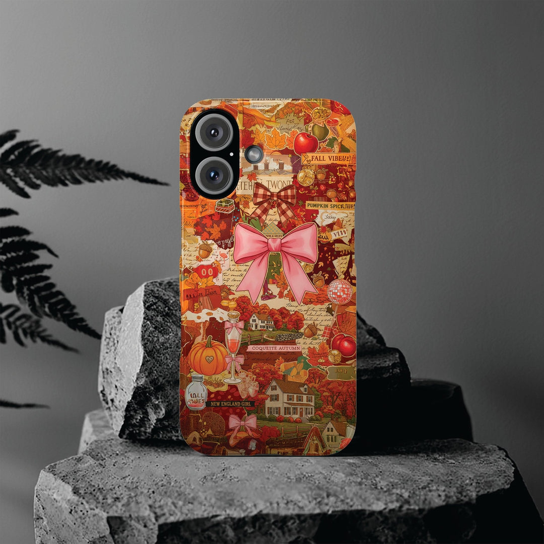 Slim New England Fall Coquette Collage Cute Phone Case for Iphone 16 - | iPhone 15 Pro Max Case | iPhone 14 Case Iphone 13 12 11 10 9 8 7 X - Studio40ParkLane