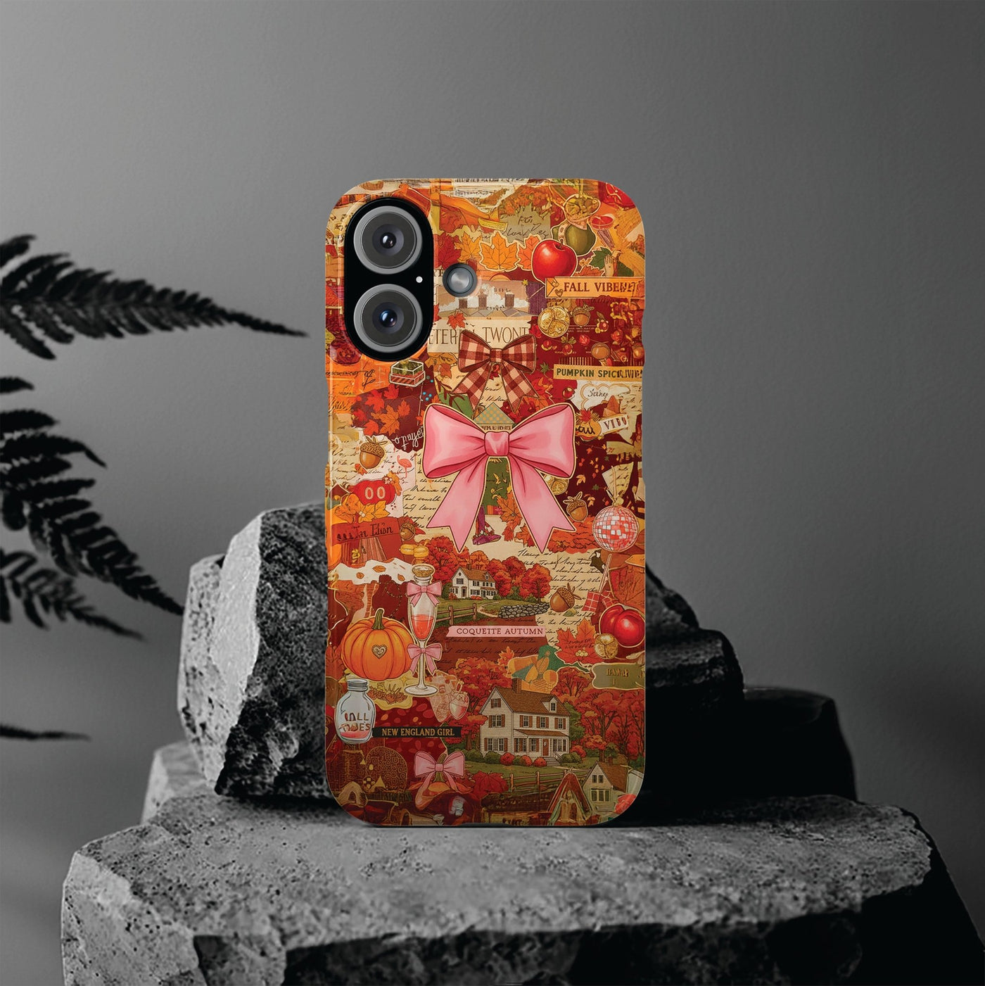 Slim New England Fall Coquette Collage Cute Phone Case for Iphone 16 - | iPhone 15 Pro Max Case | iPhone 14 Case Iphone 13 12 11 10 9 8 7 X - Studio40ParkLane