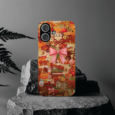 Slim New England Fall Coquette Collage Cute Phone Case for Iphone 16 - | iPhone 15 Pro Max Case | iPhone 14 Case Iphone 13 12 11 10 9 8 7 X - Studio40ParkLane