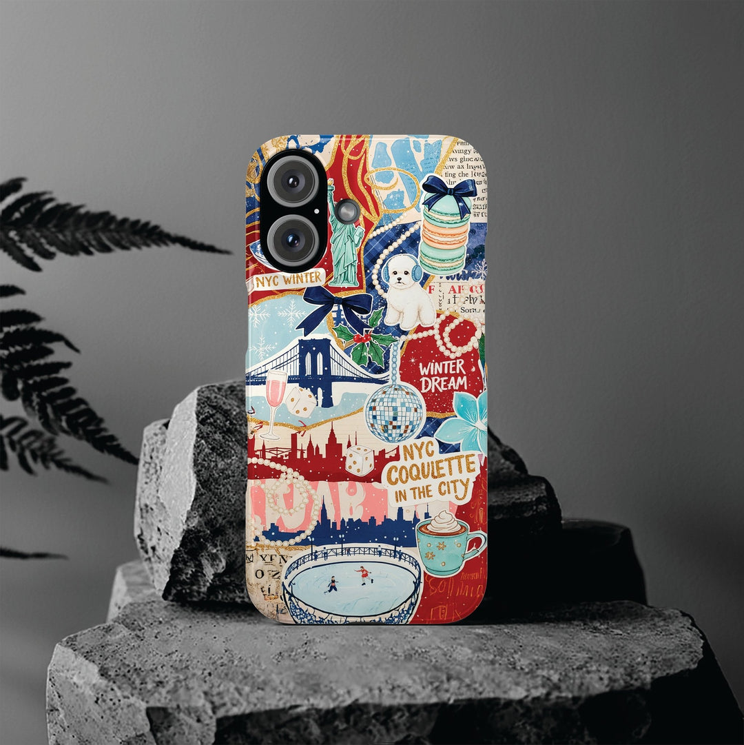 Slim New York Winter Coquette Collage Cute Phone Case for Iphone 17 - | iPhone 16 Pro Max Case | iPhone 15 Case Iphone 14 13 12 11 10 9 8 7 - Studio40ParkLane