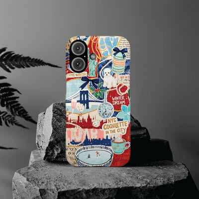 Slim New York Winter Coquette Collage Cute Phone Case for Iphone 17 - | iPhone 16 Pro Max Case | iPhone 15 Case Iphone 14 13 12 11 10 9 8 7 - Studio40ParkLane