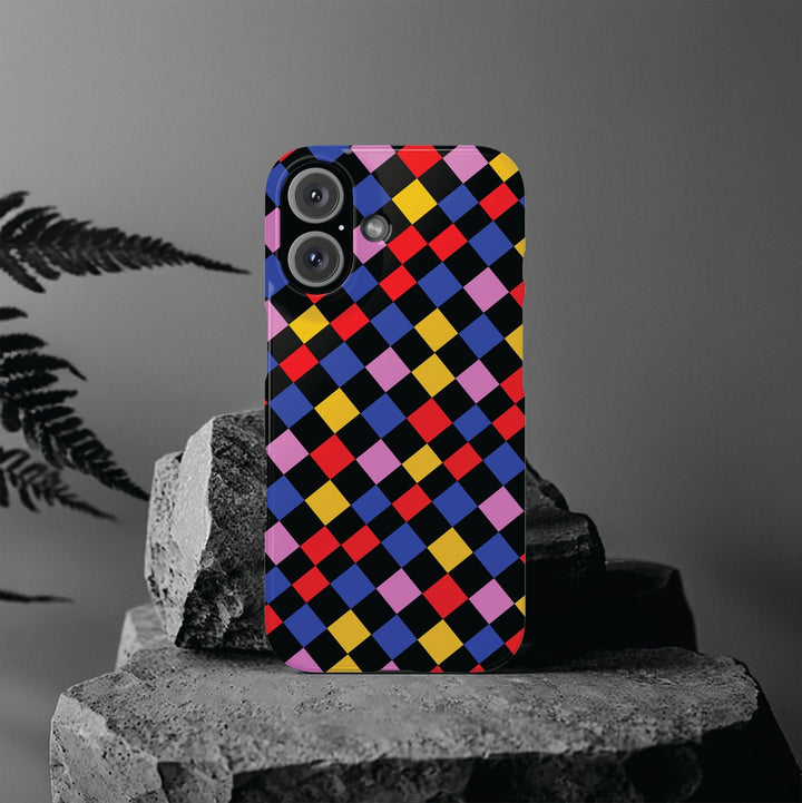 Slim Abstract Colorful Checkerboard Cute Phone Case for Iphone 17 - | iPhone 16 Pro Max Case | iPhone 15 Case Iphone 14 13 12 11 Gift for Her - Studio40ParkLane