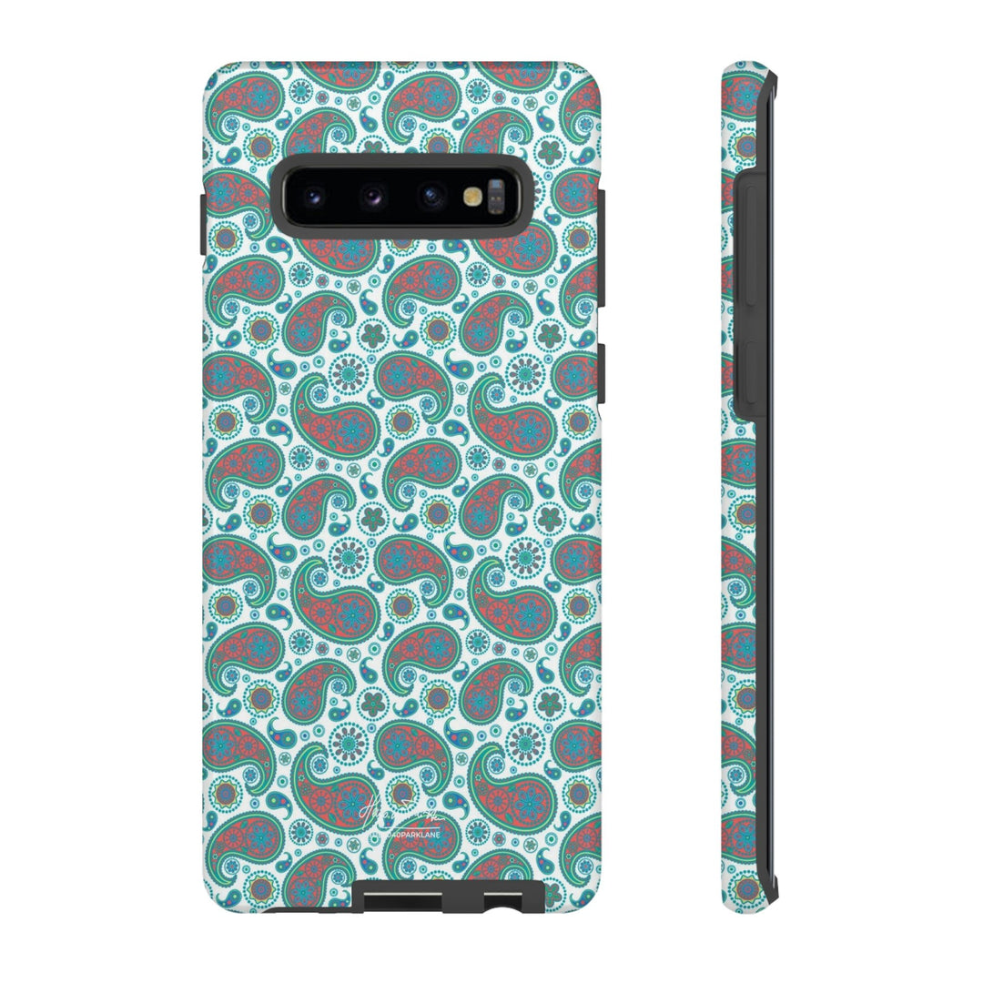 Cute Samsung Phone Case | Aesthetic Samsung Phone Case | Paisley Blue Green | Galaxy S23, S22, S21, S20 | Luxury Double Layer | Cool - Studio40ParkLane