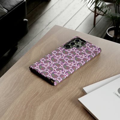 Cute Samsung Phone Case | Aesthetic Samsung Phone Case | Paisley Purple Pink | Galaxy S23, S22, S21, S20 | Luxury Double Layer | Cool