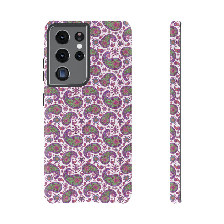 Cute Samsung Phone Case | Aesthetic Samsung Phone Case | Paisley Purple Pink | Galaxy S23, S22, S21, S20 | Luxury Double Layer | Cool - Studio40ParkLane