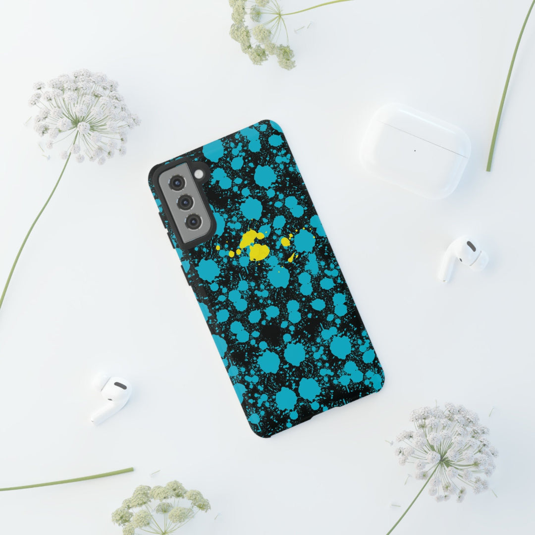 Cute Samsung Phone Cases, Blue Paint Splash Designer Samsung Galaxy S23 Phone Case, Samsung S22 Case, Samsung S21 Case, S20 - Studio40ParkLane