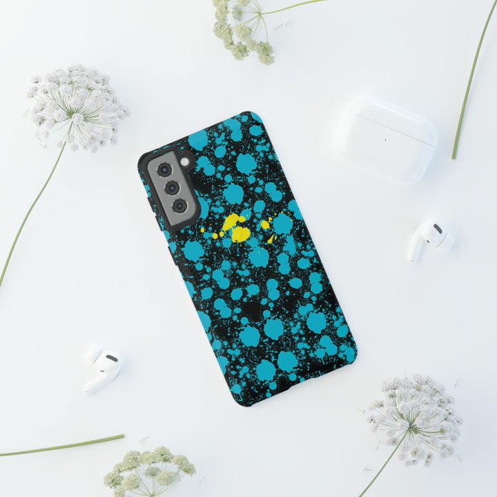 Cute Samsung Phone Cases, Blue Paint Splash Designer Samsung Galaxy S23 Phone Case, Samsung S22 Case, Samsung S21 Case, S20 - Studio40ParkLane