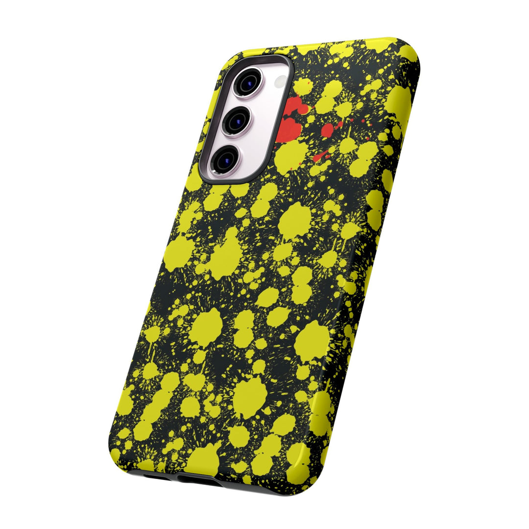 Cute Samsung Phone Case | Aesthetic Samsung Phone Case | Paint Splash Yellow Black | Galaxy S23, S22, S21, S20 | Luxury Double Layer | Cool - Studio40ParkLane