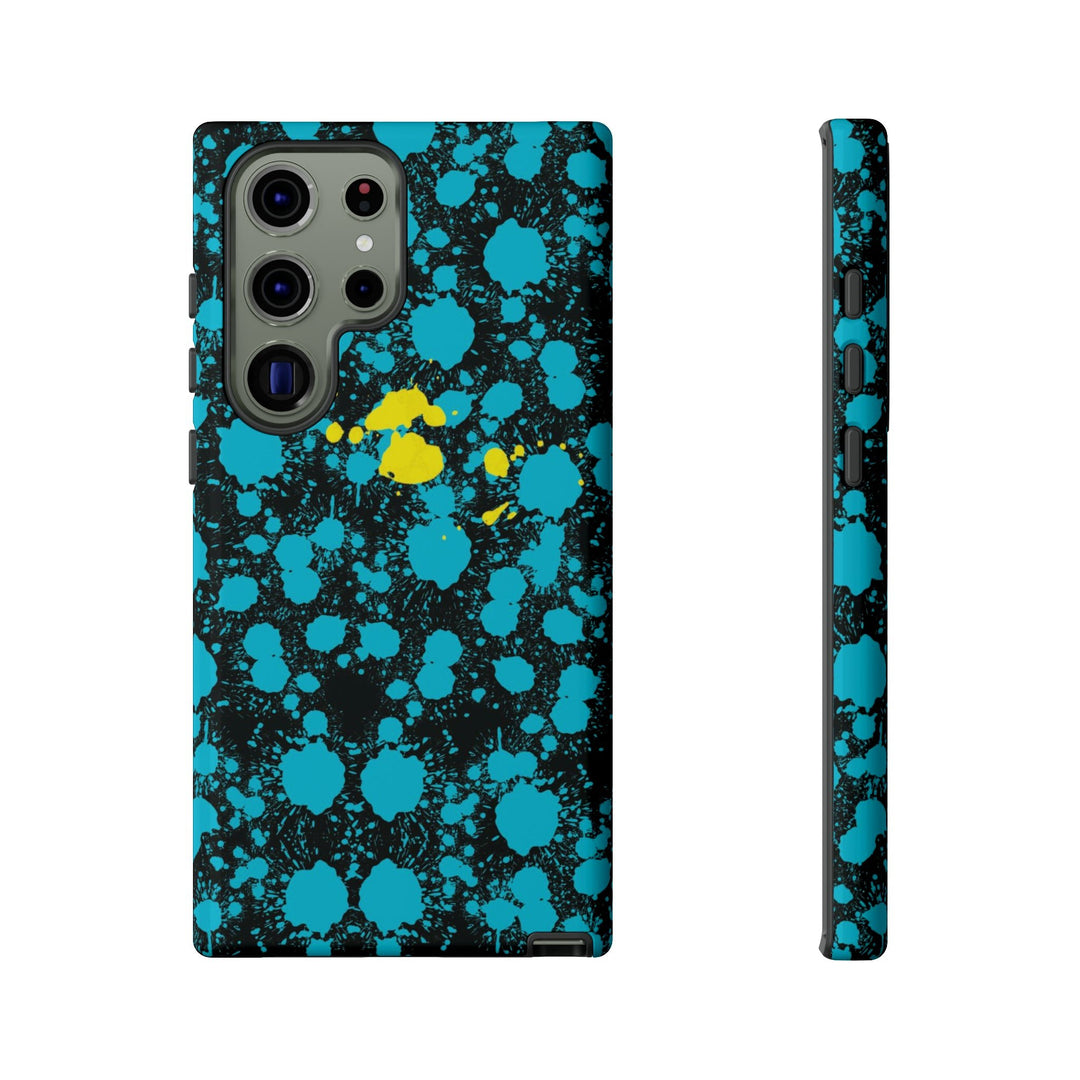 Cute Samsung Phone Cases, Blue Paint Splash Designer Samsung Galaxy S23 Phone Case, Samsung S22 Case, Samsung S21 Case, S20 - Studio40ParkLane