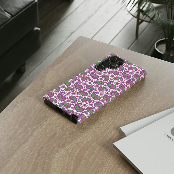 Cute Samsung Phone Case | Aesthetic Samsung Phone Case | Paisley Purple Pink | Galaxy S23, S22, S21, S20 | Luxury Double Layer | Cool - Studio40ParkLane