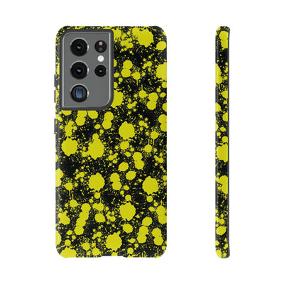 Cute Samsung Phone Case | Aesthetic Samsung Phone Case | Paint Splash Yellow Black | Galaxy S23, S22, S21, S20 | Luxury Double Layer | Cool - Studio40ParkLane