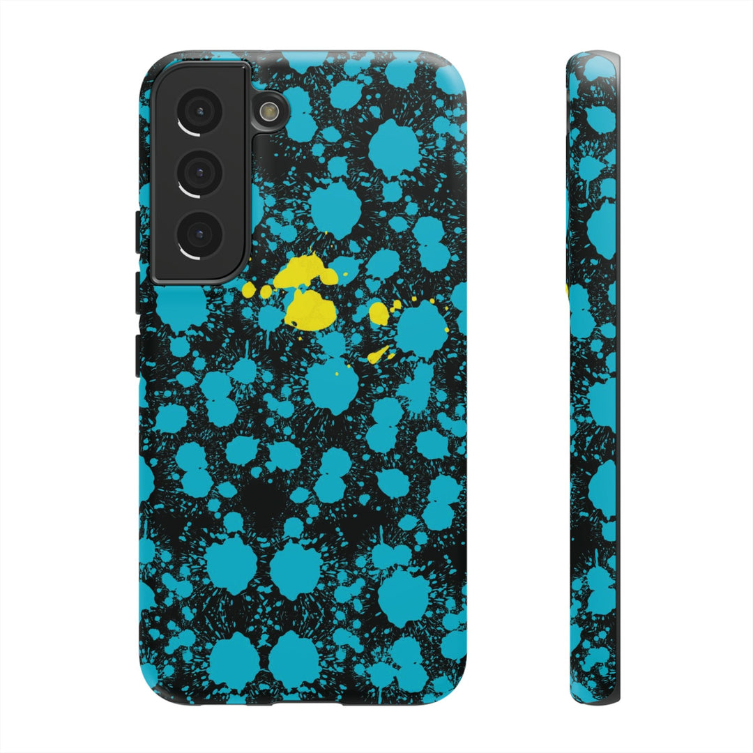 Cute Samsung Phone Cases, Blue Paint Splash Designer Samsung Galaxy S23 Phone Case, Samsung S22 Case, Samsung S21 Case, S20 - Studio40ParkLane