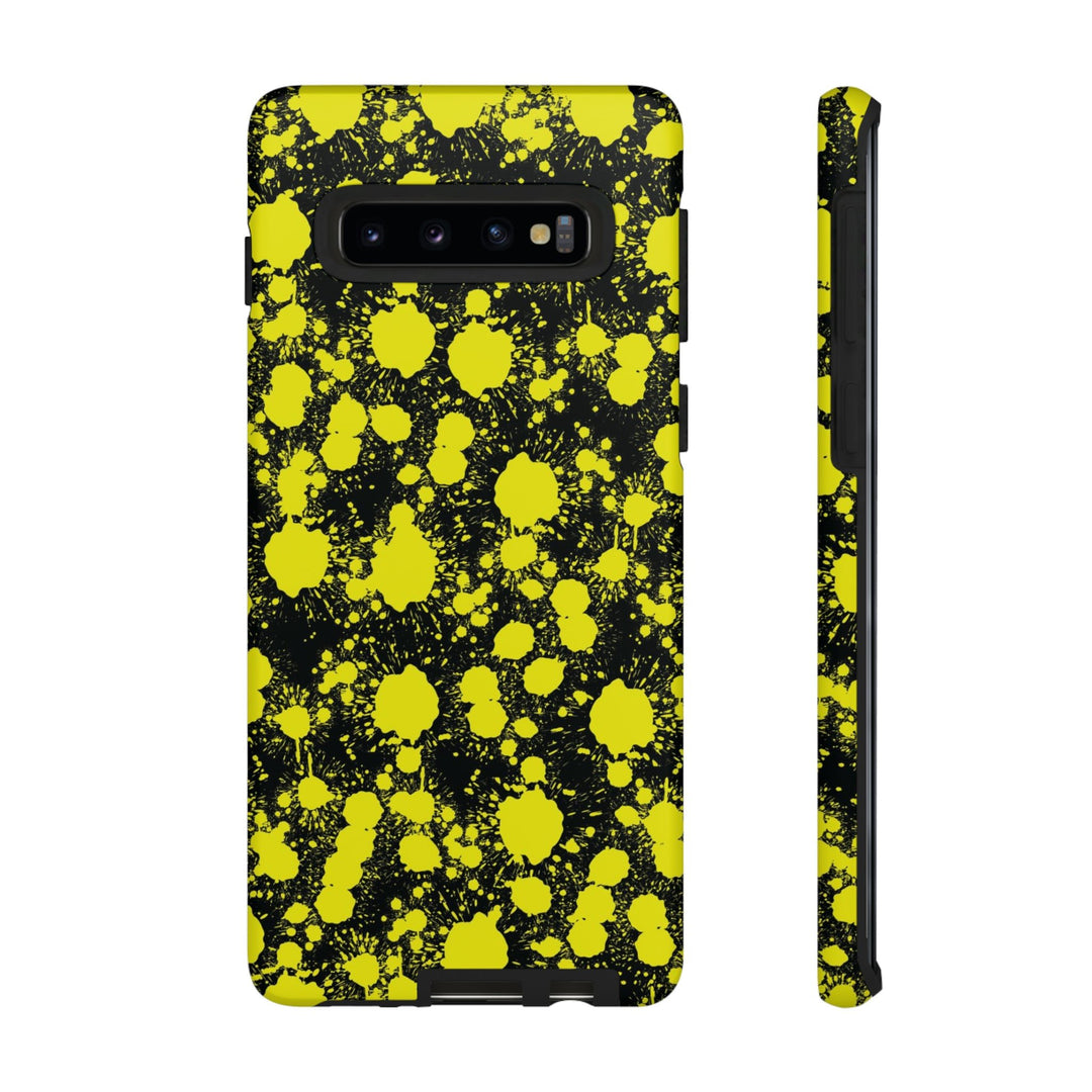 Cute Samsung Phone Case | Aesthetic Samsung Phone Case | Paint Splash Yellow Black | Galaxy S23, S22, S21, S20 | Luxury Double Layer | Cool - Studio40ParkLane