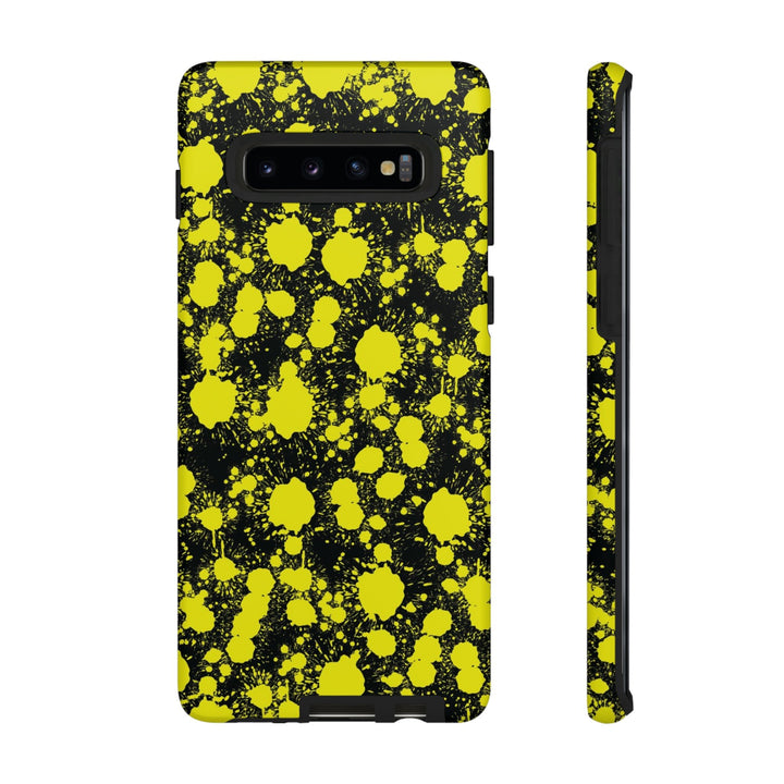Cute Samsung Phone Case | Aesthetic Samsung Phone Case | Paint Splash Yellow Black | Galaxy S23, S22, S21, S20 | Luxury Double Layer | Cool - Studio40ParkLane