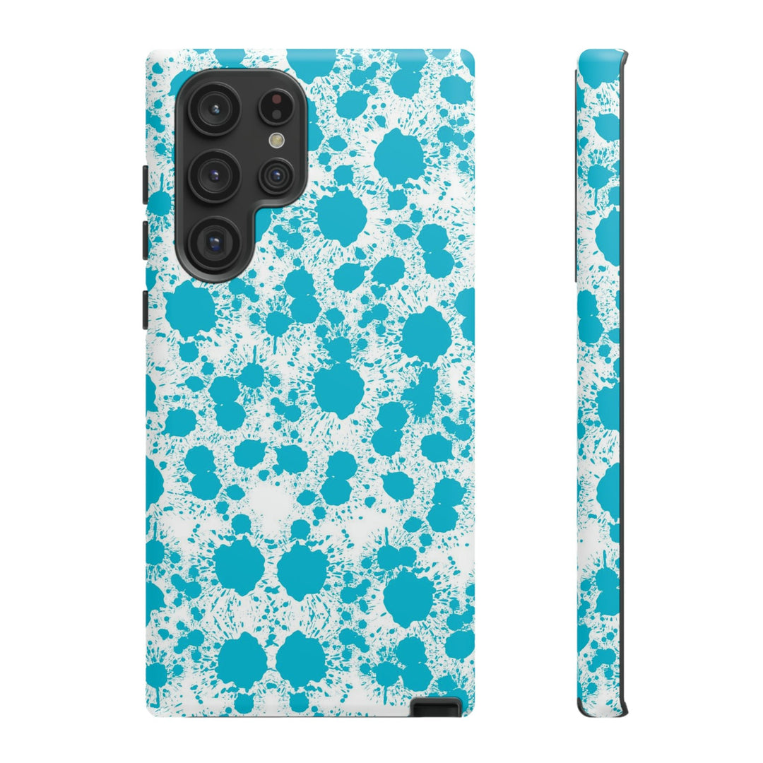 Cute Samsung Phone Case | Aesthetic Samsung Phone Case | Paint Splash Light Blue | Galaxy S23, S22, S21, S20 | Luxury Double Layer | Cool - Studio40ParkLane