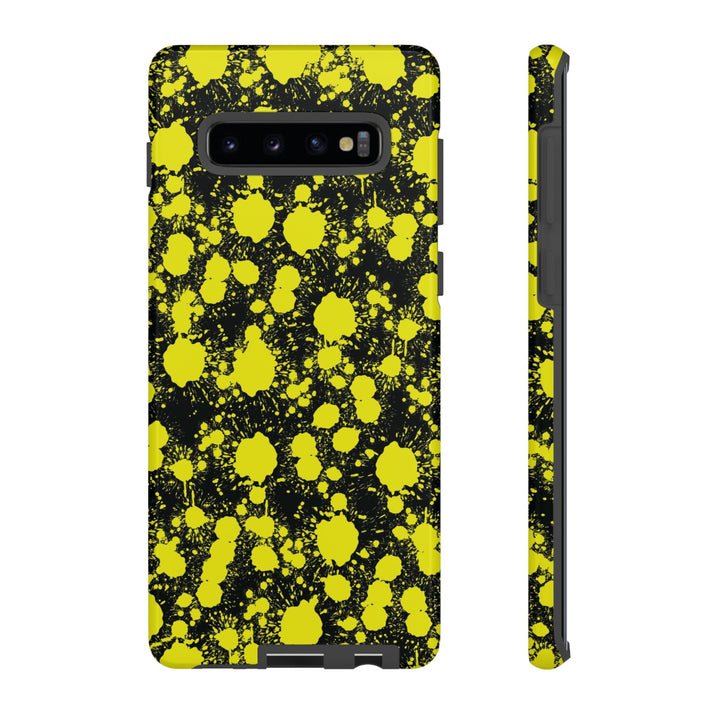Cute Samsung Phone Case | Aesthetic Samsung Phone Case | Paint Splash Yellow Black | Galaxy S23, S22, S21, S20 | Luxury Double Layer | Cool - Studio40ParkLane
