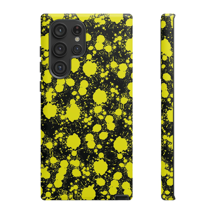 Cute Samsung Phone Case | Aesthetic Samsung Phone Case | Paint Splash Yellow Black | Galaxy S23, S22, S21, S20 | Luxury Double Layer | Cool - Studio40ParkLane