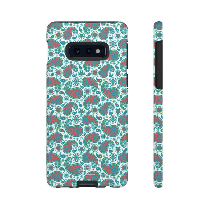 Cute Samsung Phone Case | Aesthetic Samsung Phone Case | Paisley Blue Green | Galaxy S23, S22, S21, S20 | Luxury Double Layer | Cool - Studio40ParkLane