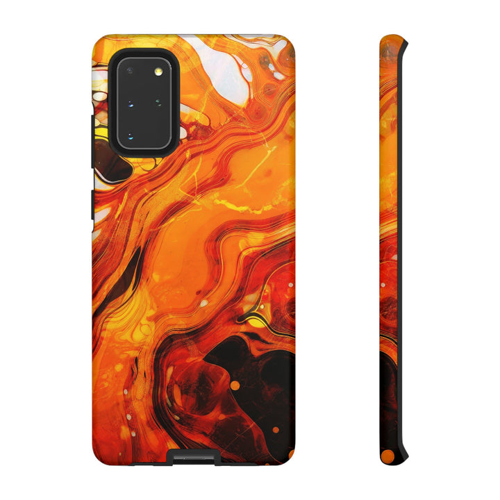 Cute Samsung Phone Cases, Designer Samsung Galaxy S23 Phone Case, Samsung S22 Case, Samsung S21 Case, Samsung S20 Case, Marble Orange Design - Studio40ParkLane
