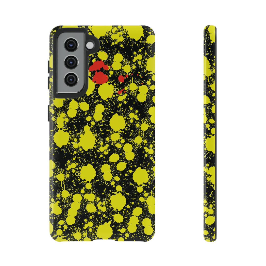 Cute Samsung Phone Case | Aesthetic Samsung Phone Case | Paint Splash Yellow Black | Galaxy S23, S22, S21, S20 | Luxury Double Layer | Cool - Studio40ParkLane