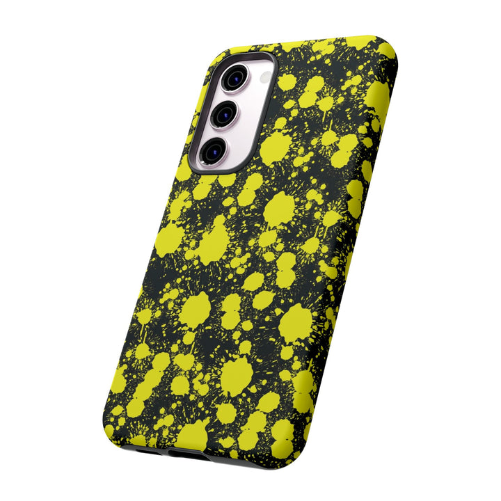 Cute Samsung Phone Case | Aesthetic Samsung Phone Case | Paint Splash Yellow Black | Galaxy S23, S22, S21, S20 | Luxury Double Layer | Cool - Studio40ParkLane