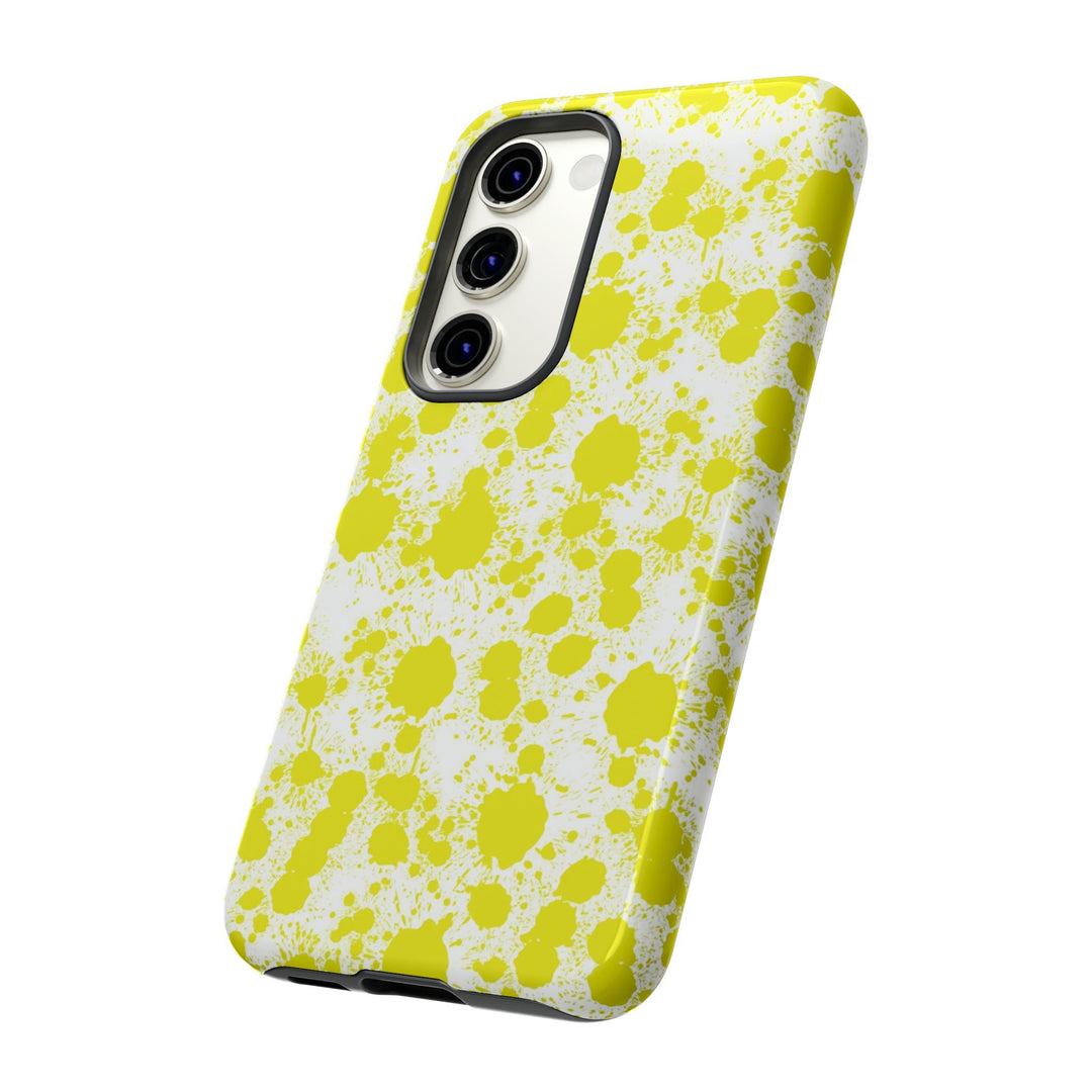 Cool Phone Case | Aesthetic Phone Case | Paint Splash Yellow | For Samsung Galaxy S23, S22, S21, S20 | Luxury Double Layer | Cute - Studio40ParkLane