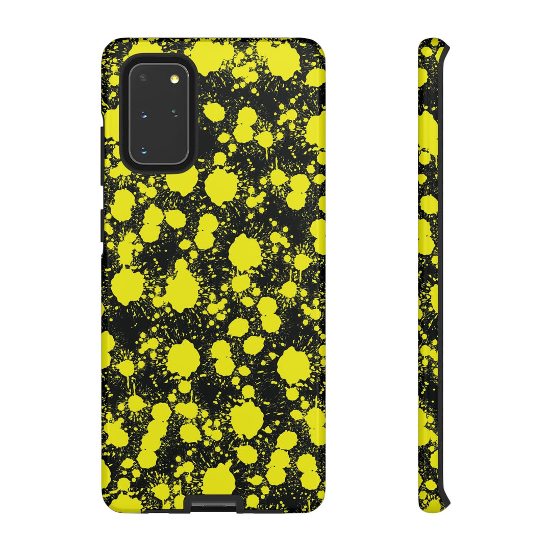 Cute Samsung Phone Case | Aesthetic Samsung Phone Case | Paint Splash Yellow Black | Galaxy S23, S22, S21, S20 | Luxury Double Layer | Cool - Studio40ParkLane