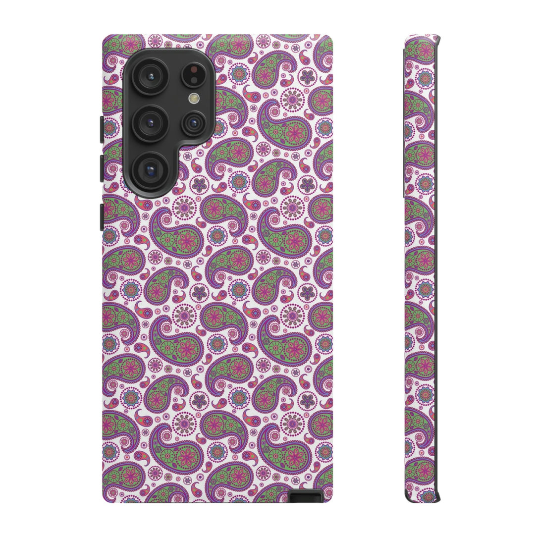Cute Samsung Phone Case | Aesthetic Samsung Phone Case | Paisley Purple Pink | Galaxy S23, S22, S21, S20 | Luxury Double Layer | Cool - Studio40ParkLane