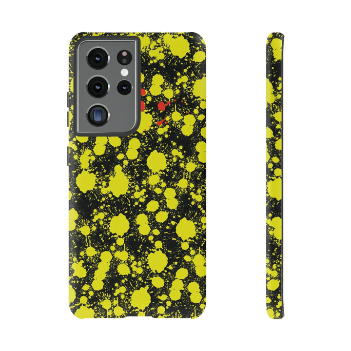 Cute Samsung Phone Case | Aesthetic Samsung Phone Case | Paint Splash Yellow Black | Galaxy S23, S22, S21, S20 | Luxury Double Layer | Cool - Studio40ParkLane
