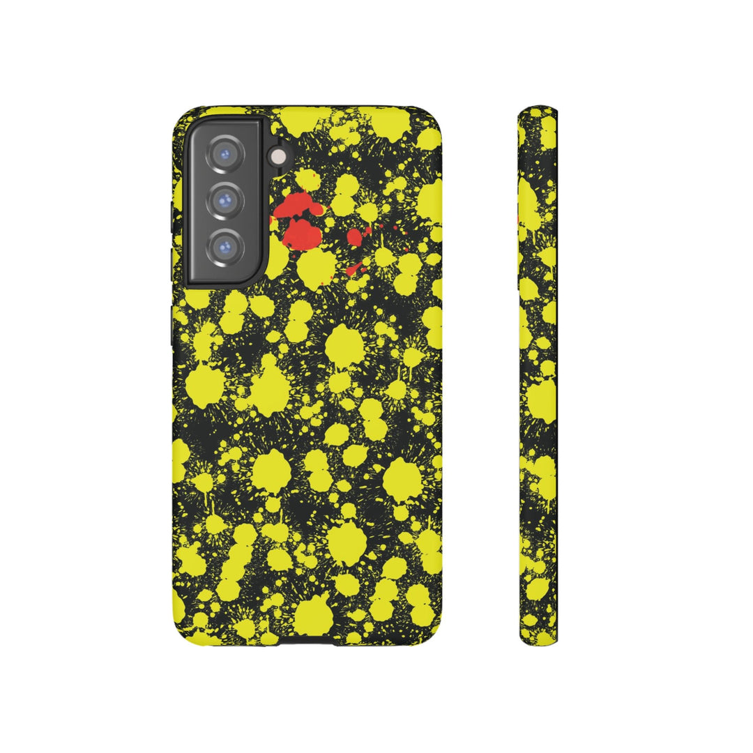 Cute Samsung Phone Case | Aesthetic Samsung Phone Case | Paint Splash Yellow Black | Galaxy S23, S22, S21, S20 | Luxury Double Layer | Cool - Studio40ParkLane