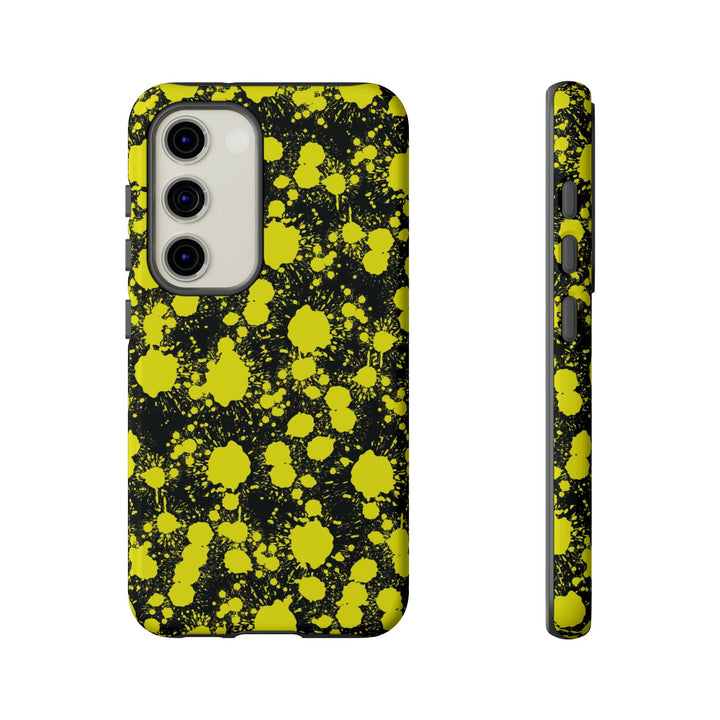Cute Samsung Phone Case | Aesthetic Samsung Phone Case | Paint Splash Yellow Black | Galaxy S23, S22, S21, S20 | Luxury Double Layer | Cool - Studio40ParkLane