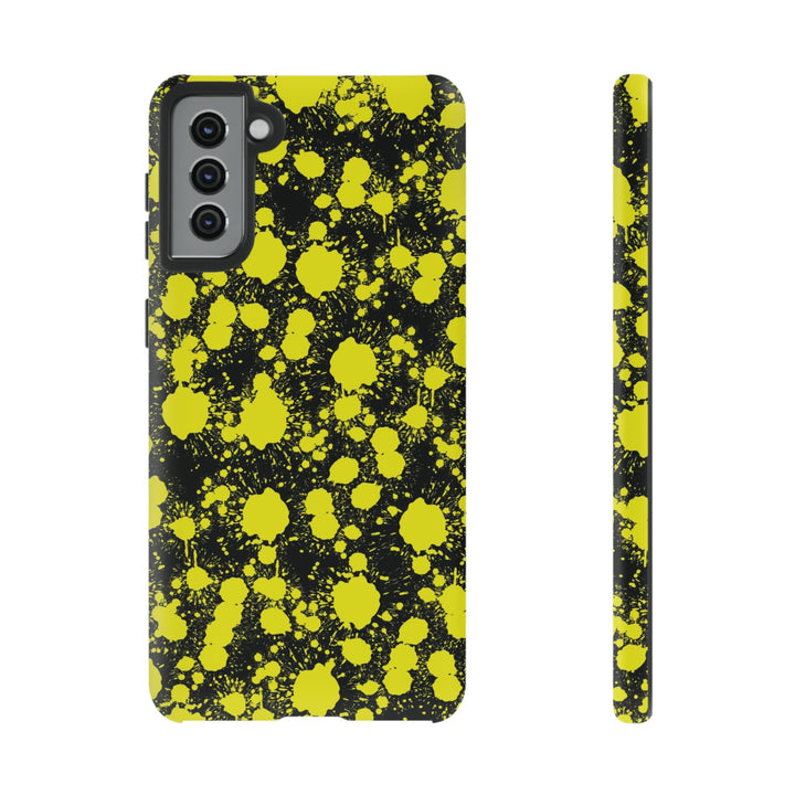 Cute Samsung Phone Case | Aesthetic Samsung Phone Case | Paint Splash Yellow Black | Galaxy S23, S22, S21, S20 | Luxury Double Layer | Cool - Studio40ParkLane