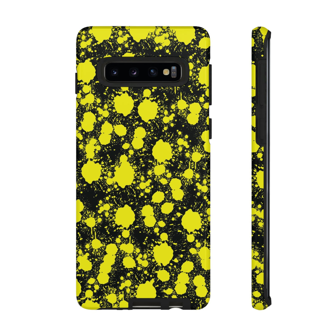 Cute Samsung Phone Case | Aesthetic Samsung Phone Case | Paint Splash Yellow Black | Galaxy S23, S22, S21, S20 | Luxury Double Layer | Cool - Studio40ParkLane