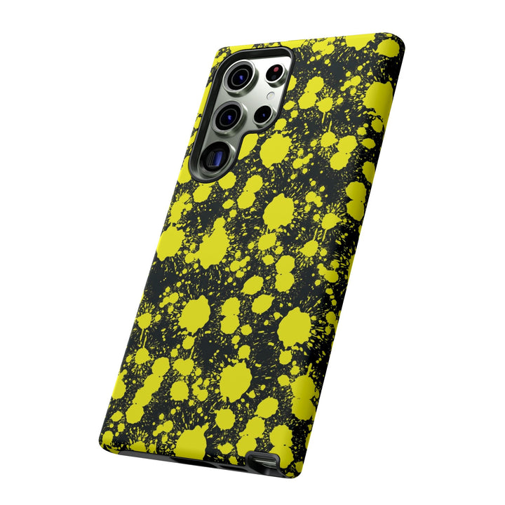 Cute Samsung Phone Case | Aesthetic Samsung Phone Case | Paint Splash Yellow Black | Galaxy S23, S22, S21, S20 | Luxury Double Layer | Cool - Studio40ParkLane