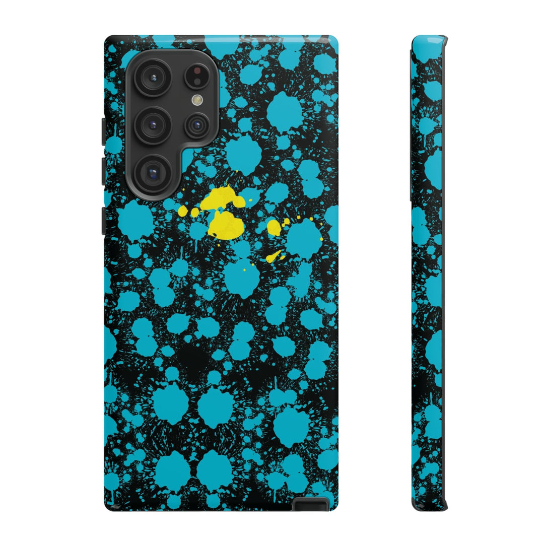 Cute Samsung Phone Cases, Blue Paint Splash Designer Samsung Galaxy S23 Phone Case, Samsung S22 Case, Samsung S21 Case, S20 - Studio40ParkLane