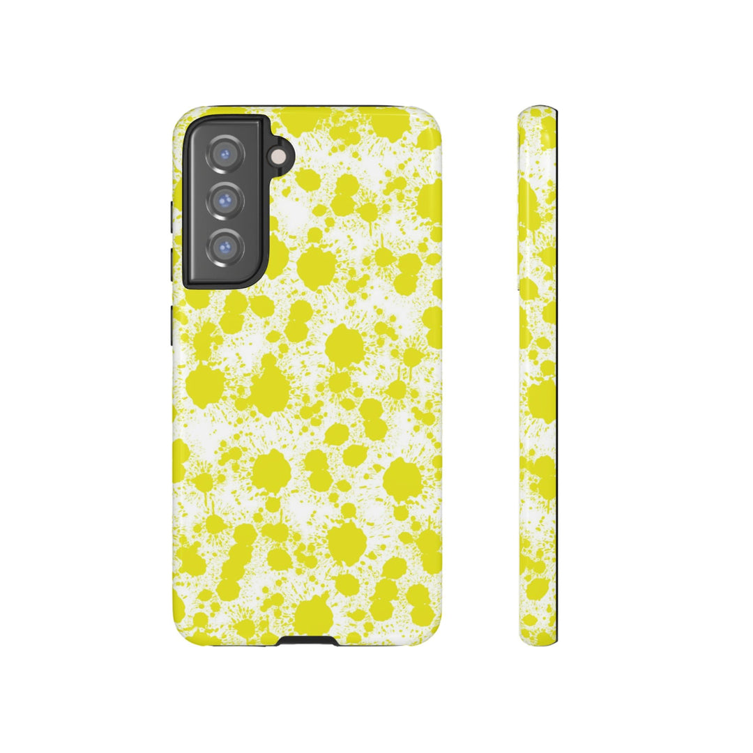 Cool Phone Case | Aesthetic Phone Case | Paint Splash Yellow | For Samsung Galaxy S23, S22, S21, S20 | Luxury Double Layer | Cute - Studio40ParkLane