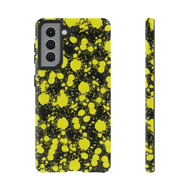 Cute Samsung Phone Case | Aesthetic Samsung Phone Case | Paint Splash Yellow Black | Galaxy S23, S22, S21, S20 | Luxury Double Layer | Cool - Studio40ParkLane