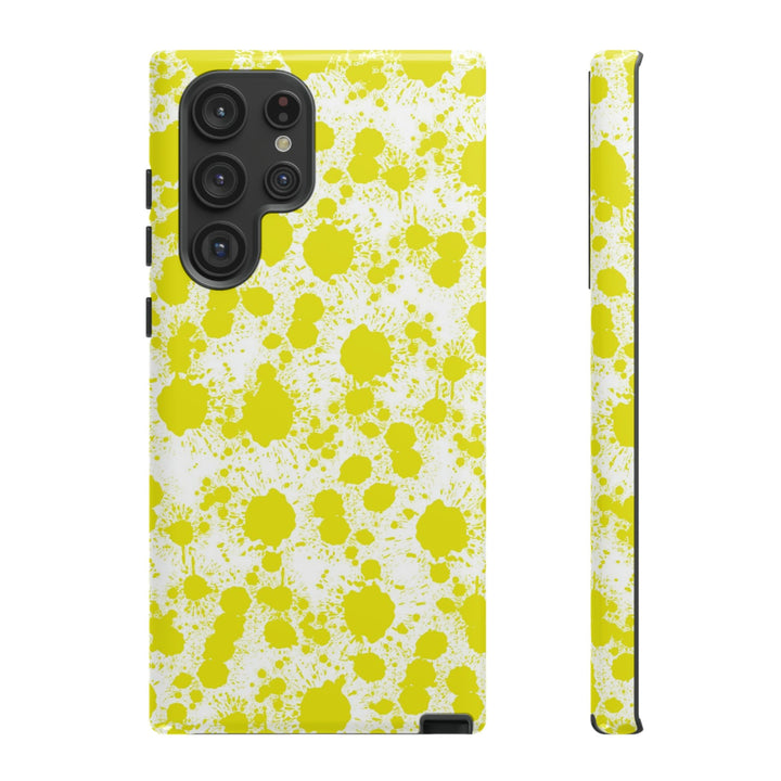 Cool Phone Case | Aesthetic Phone Case | Paint Splash Yellow | For Samsung Galaxy S23, S22, S21, S20 | Luxury Double Layer | Cute - Studio40ParkLane