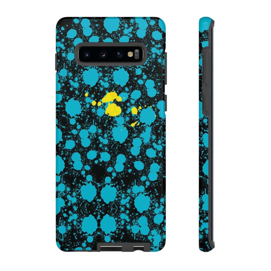 Cute Samsung Phone Cases, Blue Paint Splash Designer Samsung Galaxy S23 Phone Case, Samsung S22 Case, Samsung S21 Case, S20 - Studio40ParkLane