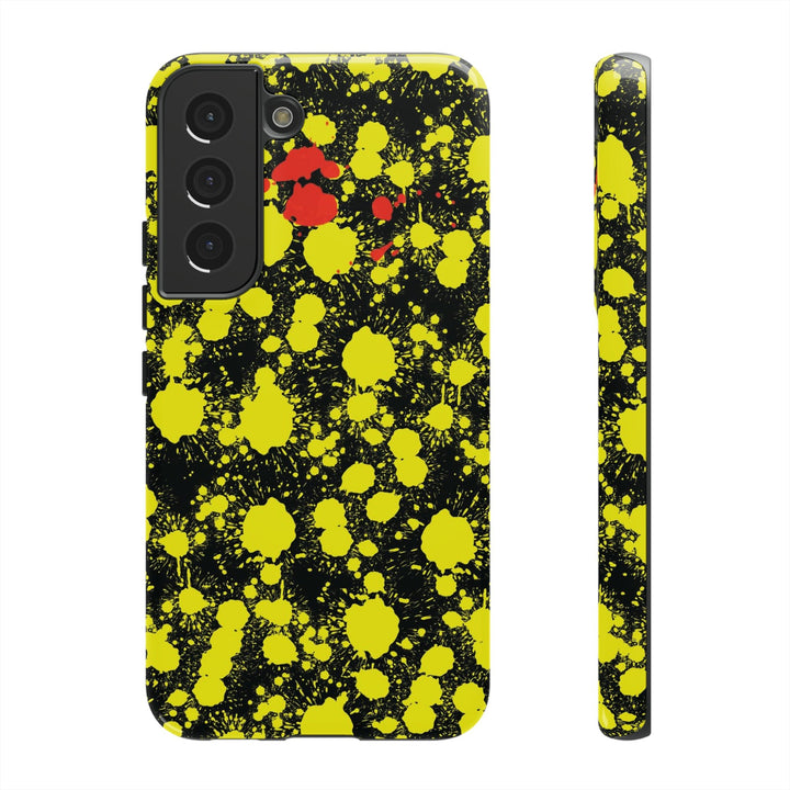 Cute Samsung Phone Case | Aesthetic Samsung Phone Case | Paint Splash Yellow Black | Galaxy S23, S22, S21, S20 | Luxury Double Layer | Cool - Studio40ParkLane