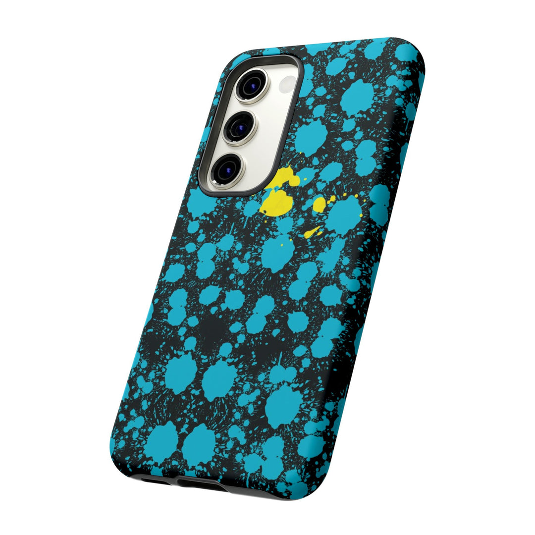 Cute Samsung Phone Cases, Blue Paint Splash Designer Samsung Galaxy S23 Phone Case, Samsung S22 Case, Samsung S21 Case, S20 - Studio40ParkLane