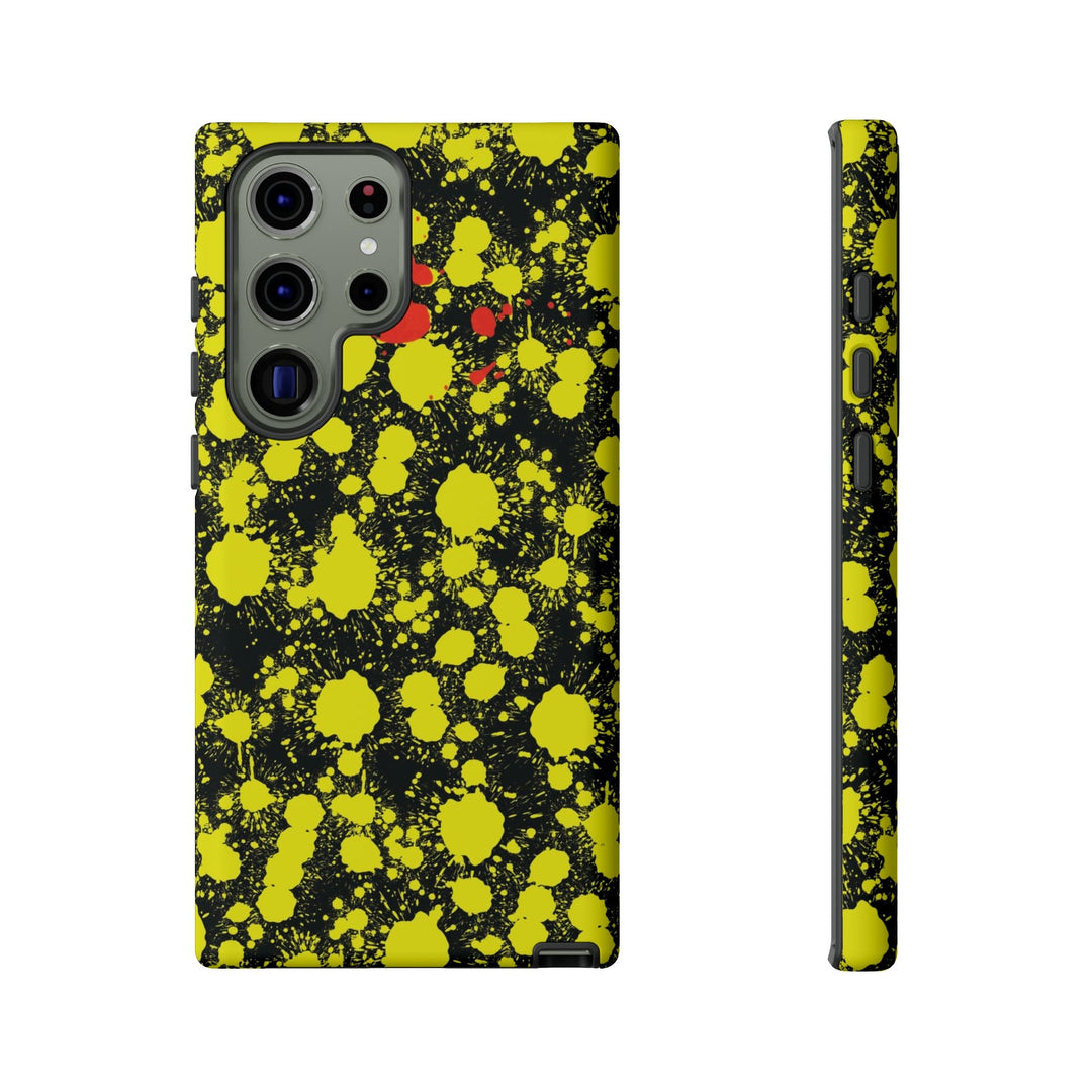 Cute Samsung Phone Case | Aesthetic Samsung Phone Case | Paint Splash Yellow Black | Galaxy S23, S22, S21, S20 | Luxury Double Layer | Cool - Studio40ParkLane
