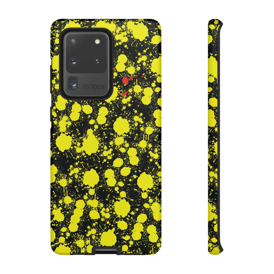 Cute Samsung Phone Case | Aesthetic Samsung Phone Case | Paint Splash Yellow Black | Galaxy S23, S22, S21, S20 | Luxury Double Layer | Cool - Studio40ParkLane